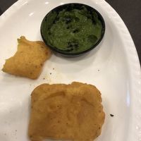 Mixed pakoda (onion and potato) - almost finished my plate! at Mr Naan & Mrs Idly in Kuala Lumpur