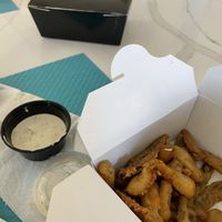 Fried pickles   at Heirloom Craft Kitchen in Indio