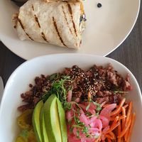 Burrito & Impossible bowl at Heirloom Craft Kitchen in Indio