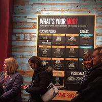 Interior, menu at Mod Pizza in Greenfield