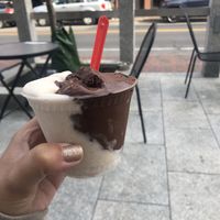 Horchata and chocolate sorbet  at The Gelato Fiasco in Portland