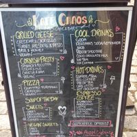 Menu board (August 2018) at Kafe Chaos in Bergen