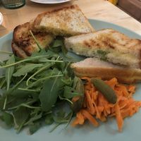 Double vegan grilled cheese. at Kafe Chaos in Bergen