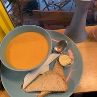 Sweet potato soup  at Kafe Chaos in Bergen