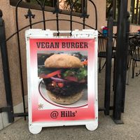 Proudly promoting a vegan menu item! at Hills' in Spokane