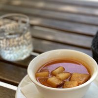 Business lunch - 1) tomato soup   at Wok n Kurry in Riga