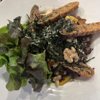 Rice salad with tempeh  at Ohkajhu Organic Restaurant in Bangkok