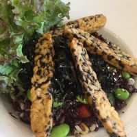 Tempe with Nori, rice and other grains at Ohkajhu Organic Restaurant in Bangkok