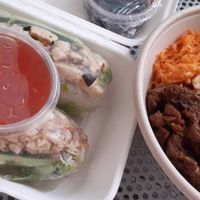 Seitan salad and springrolls at Banhs & Coffee in Leeuwarden