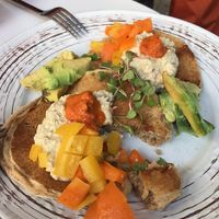 Vegan red pesto pancakes   at Rubik's Superfood & Coffee in Patras