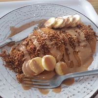 Vegan pancakes! at Rubik's Superfood & Coffee in Patras