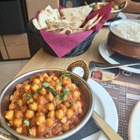 Chana Masala with rice and roti at Taste Of India in Riva Del Garda