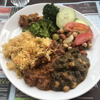 All the vegan options from the buffet.  at Taste Of India in Riva Del Garda