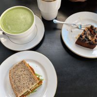 Pepperoni sandwich & matcha   at STOR in Warsaw