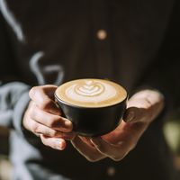 Coffee with plant based milks  at STOR in Warsaw