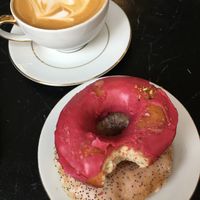Donuts and a latte at STOR in Warsaw