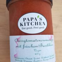 Cherrytomato soup with fresh basil at Papa's Kitchen - Eat good. Feel god. in Wiener Neustadt