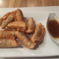 Fried mixed vegetable dumplings in mildly spicy terriyaki sauce at Thai East Wind in Santa Monica