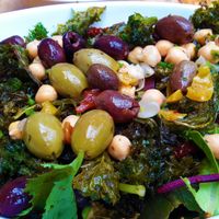 Vegan Greek Salad at Apple Store Cafe in Scorton