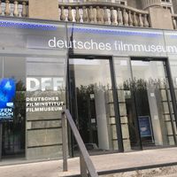 Entrance to musem at Filmcafé in Frankfurt