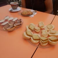 Trying out vegan cheese at Pasteleria Serra in Gandia