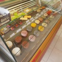 Selection of vegan cheeses at Pasteleria Serra in Gandia