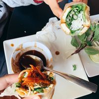 The vegan spring rolls! Half eaten already bc we were starving! Super tasty tho!  at Al Pho in Santa Maria