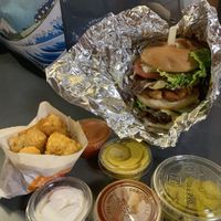 Hard to capture the size of the double decker!  at Next Level Burger - Potrero Hill in San Francisco
