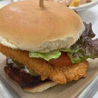 Crispy chik’n burger at Next Level Burger - Potrero Hill in San Francisco