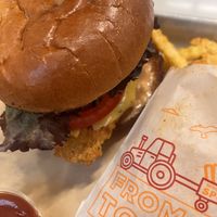 Fire chicken burger   at Next Level Burger - Potrero Hill in San Francisco