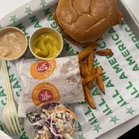 Aerial View 😻 Asked for Fries to NOT Be Too Toasty - SO GOOD!!!   at Next Level Burger - Potrero Hill in San Francisco