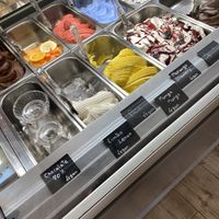 Clearly marked flavours  at Gelateria Sorbetto in Praia Da Rocha