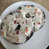 Bagels with schmear at Sweetpea Baking Company in Portland