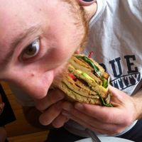 Huge sandwich with another witty name I don't remember. at Sweetpea Baking Company in Portland