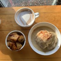 biscuits and gravy!! a favorite  at Sweetpea Baking Company in Portland