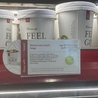 Grab n' go vegan soup  at Pret A Manger - 12th & Broadway in New York City