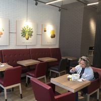 Indoor seating at Pret A Manger - 6th & 20th in New York City
