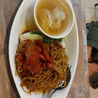 Wonton soup & fried mee at Cameleon Vegetarian Bean Curd in Kuala Lumpur