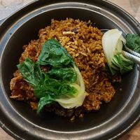 Sausage claypot rice at Cameleon Vegetarian Bean Curd in Kuala Lumpur