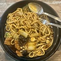Black pepper udon noodless  at Cameleon Vegetarian Bean Curd in Kuala Lumpur
