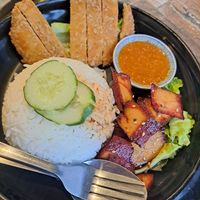 Cashew 'chicken' rice at Cameleon Vegetarian Bean Curd in Kuala Lumpur