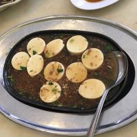 Sizzling tofu with minced meat at Cameleon Vegetarian Bean Curd in Kuala Lumpur