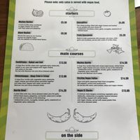 Vegan Menu at Mexican Fire Garden in Kettering