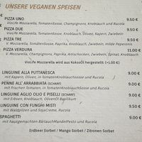 Vegane Speisekarte at Gran Sasso Pizzeria in Bingen Am Rhein