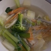 Vegetable soup with Vermicelli noodles at Banana Leaf - Byres Rd in Glasgow