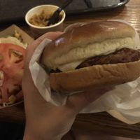 Vegan burger with vegan cheese  at Walt Disney World - Pecos Bill Tall Tale Inn and Cafe in Lake Buena Vista