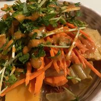 Moroccan stew over rice, potatos with root vegetables  at Le Botaniste - Soho in New York City