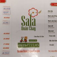 Menu at Sala in Ho Chi Minh City