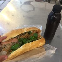 Vegan banh mi with water + chia seeds drink for only 30K! at Sala in Ho Chi Minh City