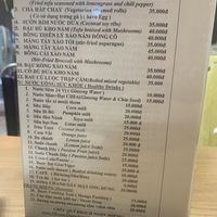 Menu as at 27/6/19 at Sala in Ho Chi Minh City